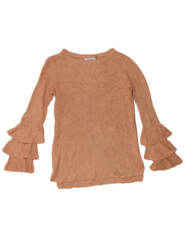 Calvin Klein Damen-Pullover mit U-Boot-Ausschnitt, Gr. 6, XS, Rosa, Acryl