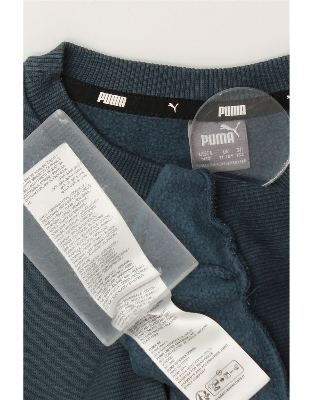 Puma Jungen Grafik-Sweatshirt-Pullover 11–12 Jahre, blaue Baumwolle