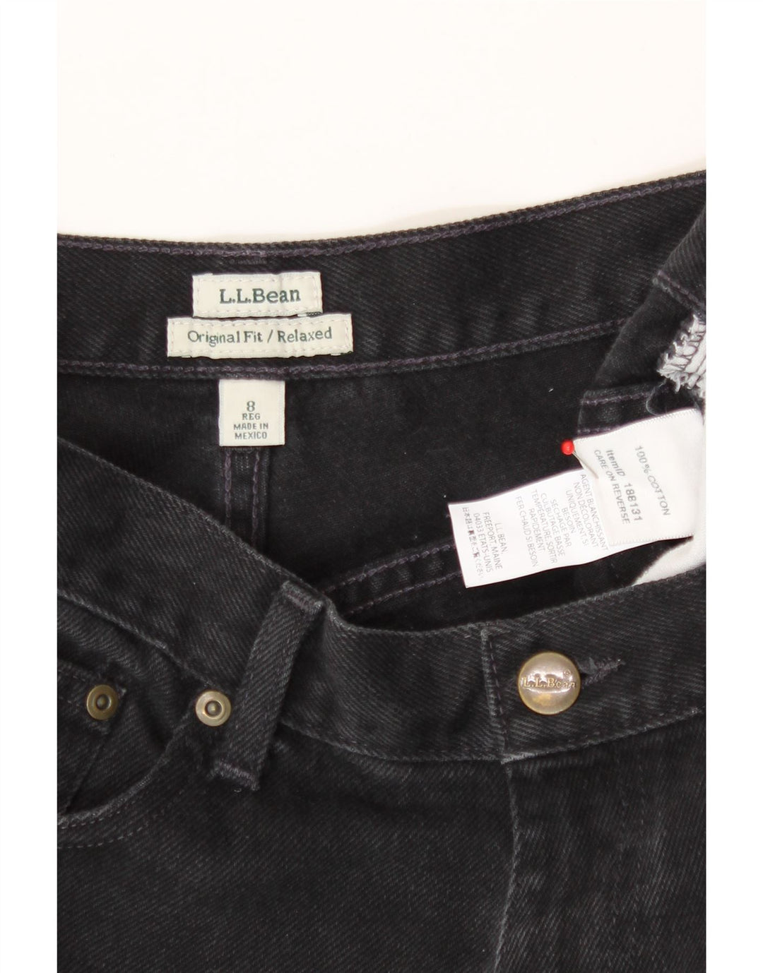 L.L.BEAN Womens Relaxed Tapered Jeans US 8 Medium W27 L29 Black Vintage L.L.Bean and Second-Hand L.L.Bean from Messina Hembry 