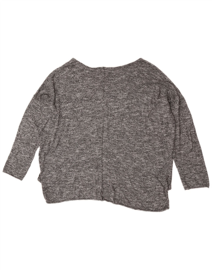 Übergroßer Damen-Pullover mit U-Boot-Ausschnitt von Zara, Gr. 10, Größe S, Grau meliert
