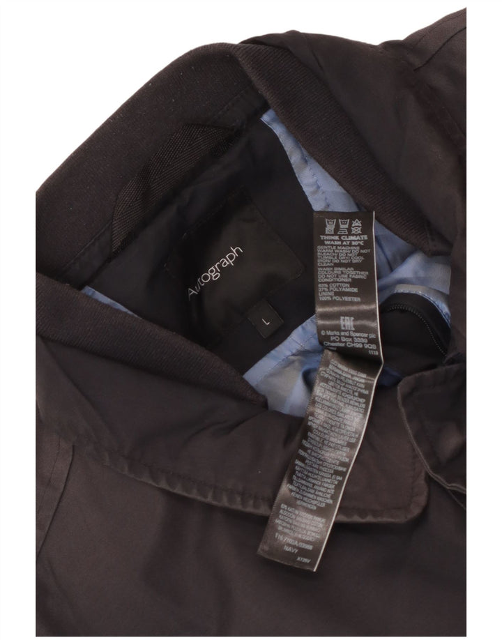 Marks & Spencer Herren Autograph Utility Jacke UK 40 Large Marineblau Baumwolle