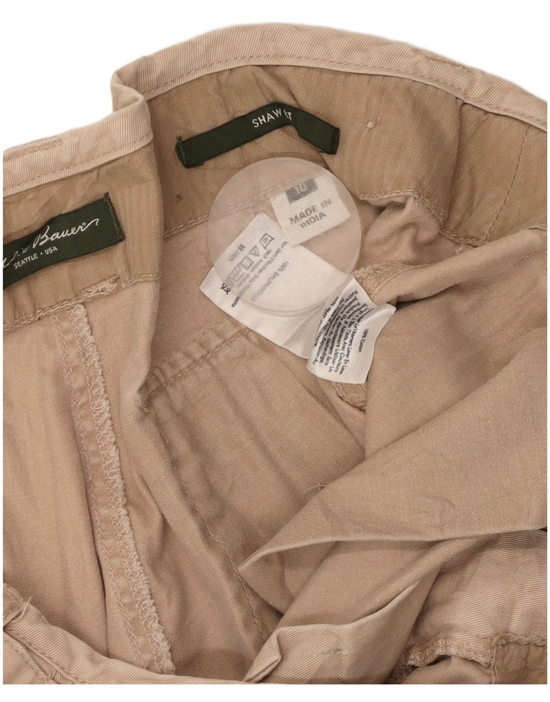 EDDIE BAUER Damen Shaw Fit Freizeithose US 10 Large W36 L31 Beige