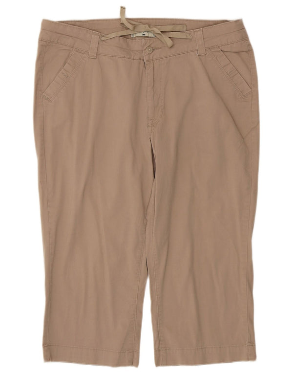 Lee Damen Riders Straight Capri-Hose US 16 2XL W36 L19 Beige Baumwolle