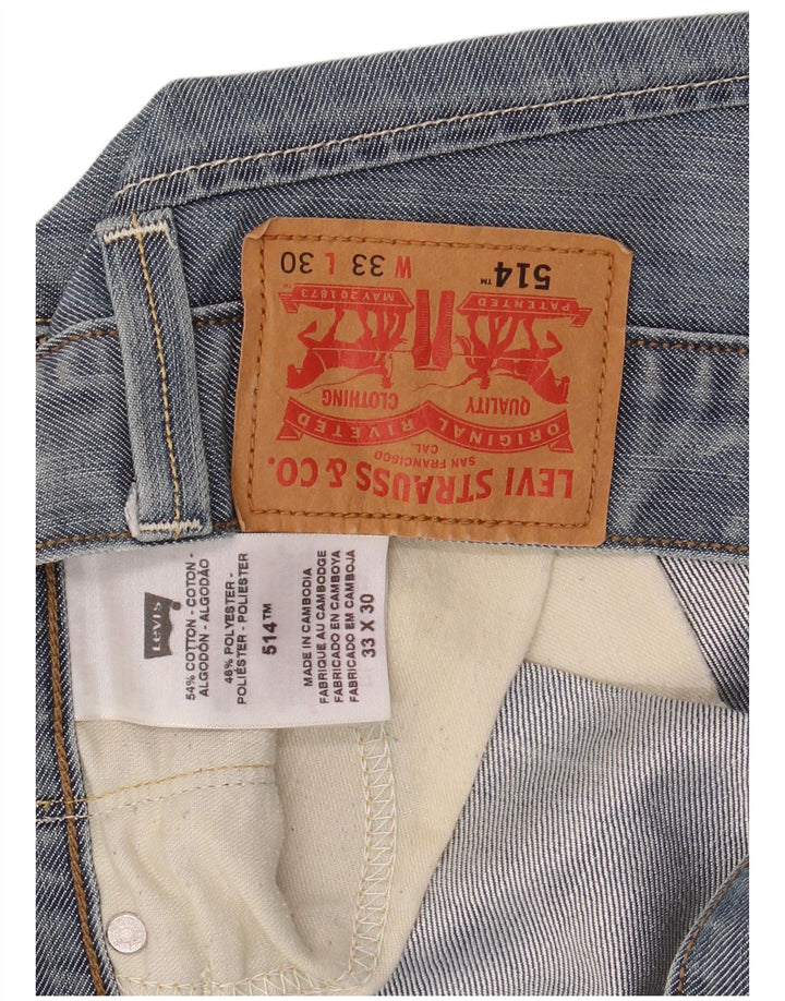 Levi's Herren 514 Straight Jeans W33 L30 Blau Baumwolle