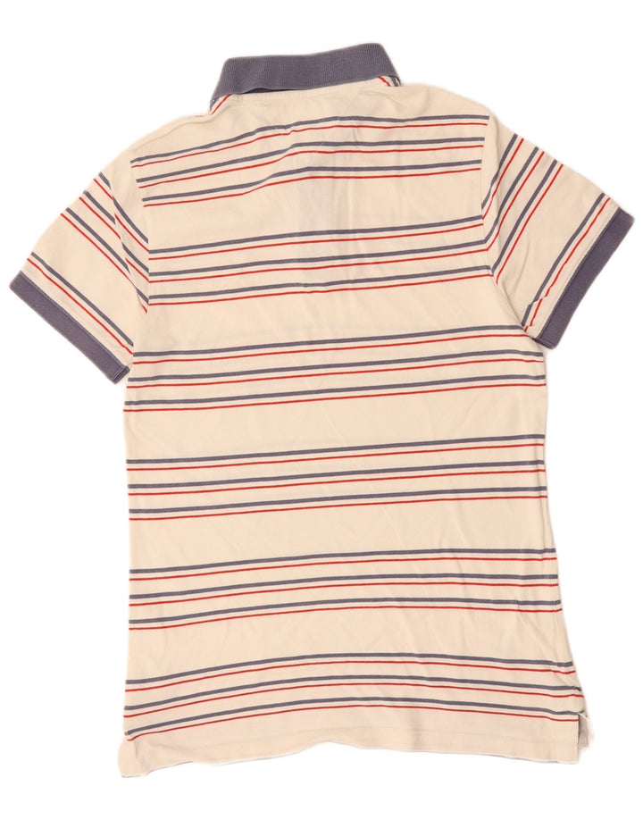 Tommy Hilfiger Herren-Poloshirt, klein, weiß gestreift, Baumwolle