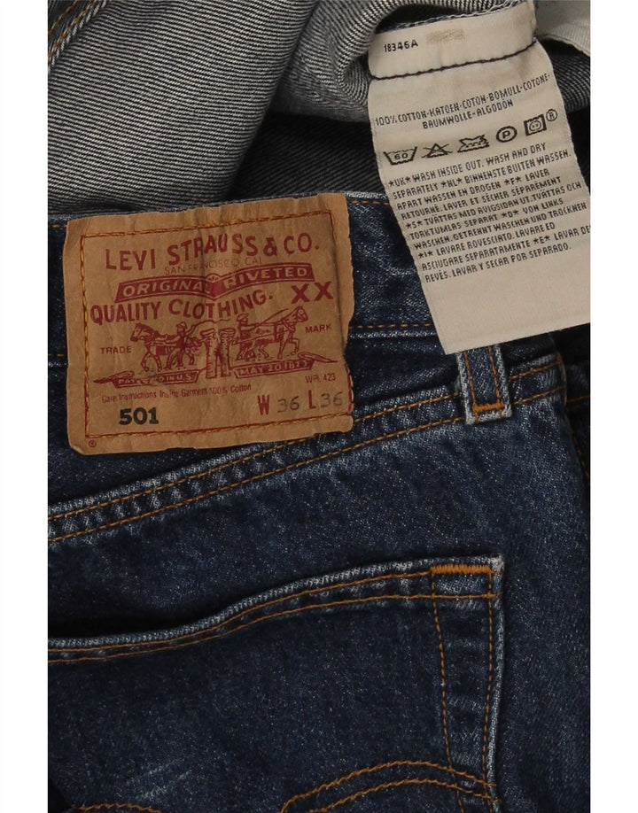 Levi's Herren 501 Straight Jeans W36 L32 Blaue Baumwolle