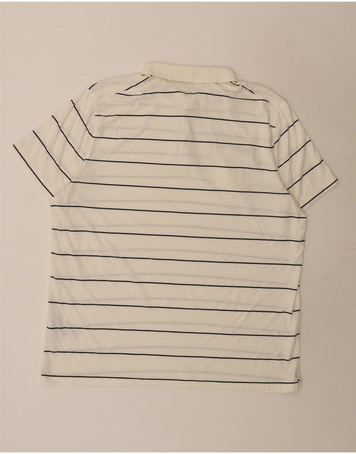Nike Herren-Poloshirt mit normaler Passform, 2XL, weiß gestreift, Baumwolle