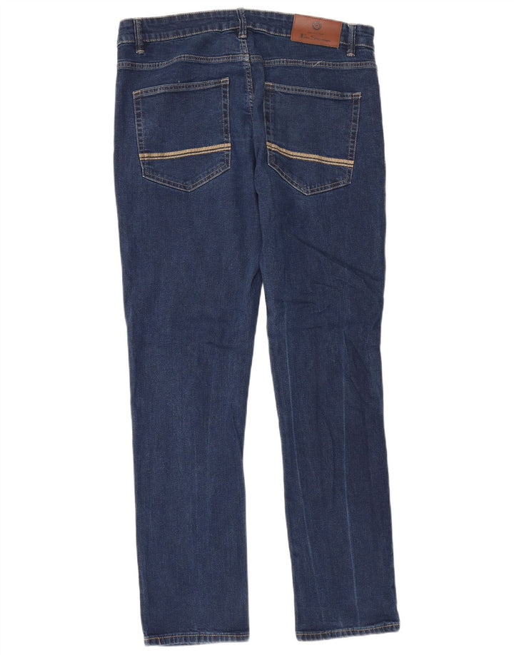 Ben Sherman Herren Straight Jeans W36 L31 Blaue Baumwolle