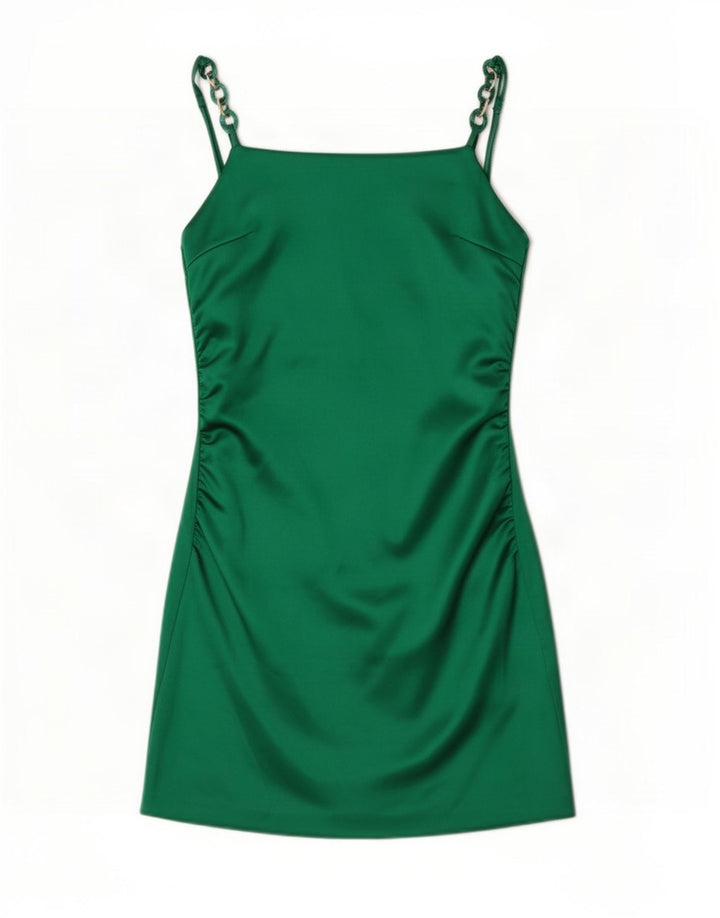 Zara Damen Slip Dress UK 8 Small Grün Polyester