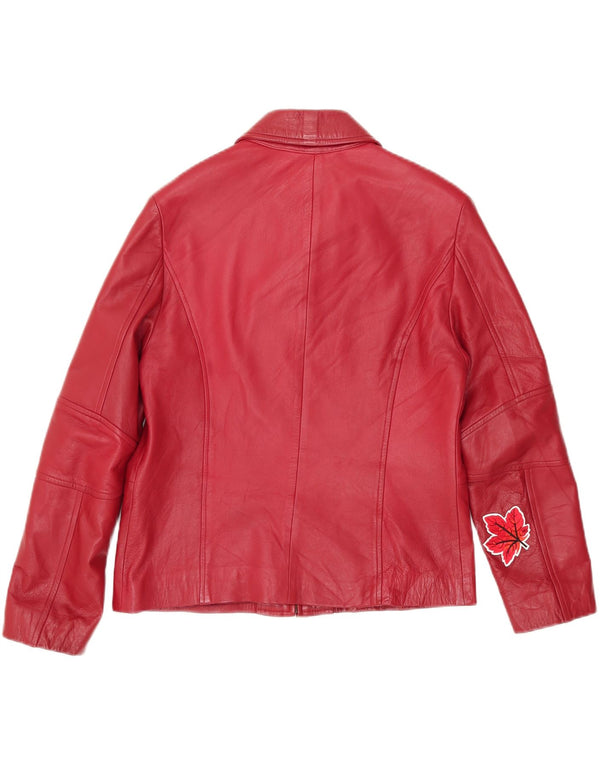 Vintage Damen Lederjacke IT 46 Large Rot
