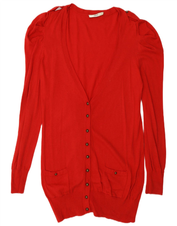 OASIS Damen Longline-Cardigan-Pullover UK 14 Large Rot Polyamid