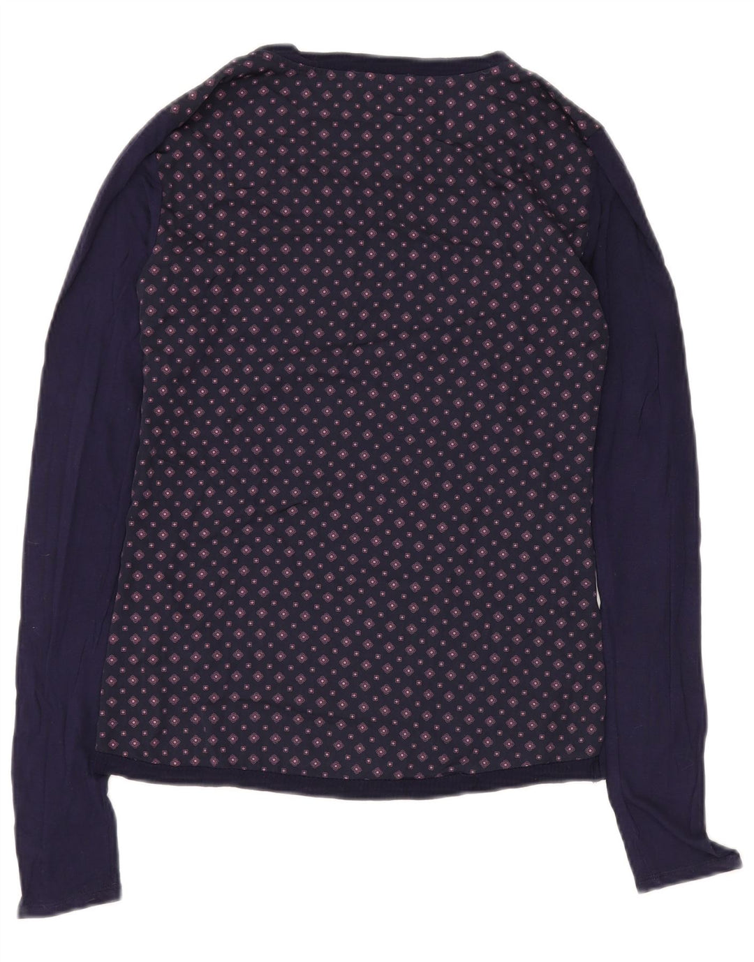 Tommy Hilfiger Damen Top Langarm UK 12 Mittel Marineblau Geometrisch