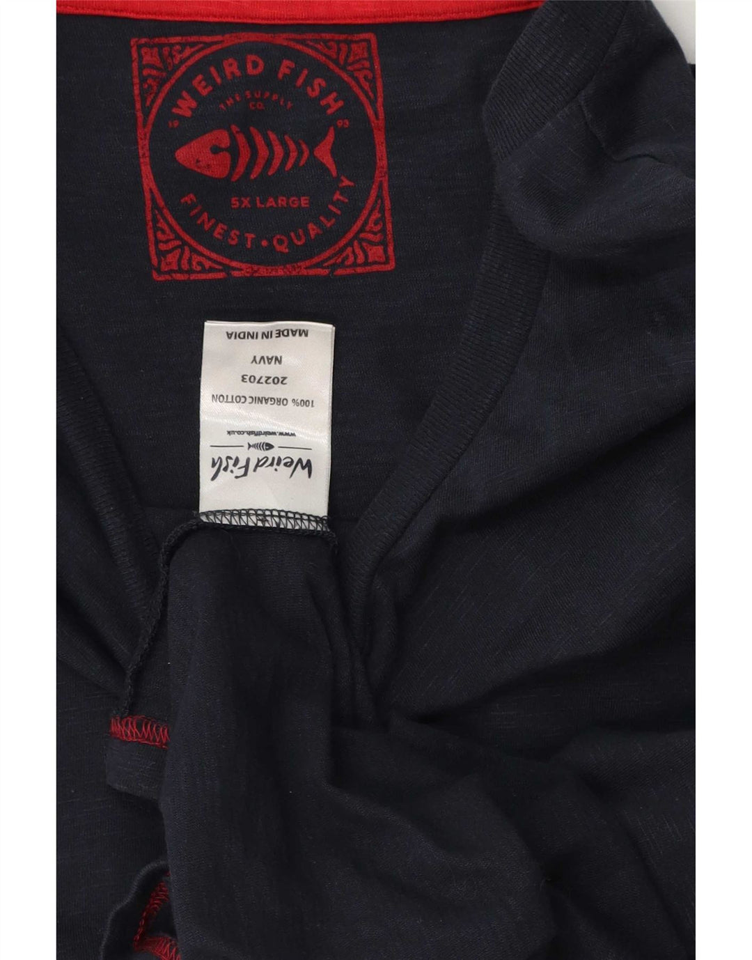 Weird Fish Herren T-Shirt Top 5XL Marineblau Baumwolle