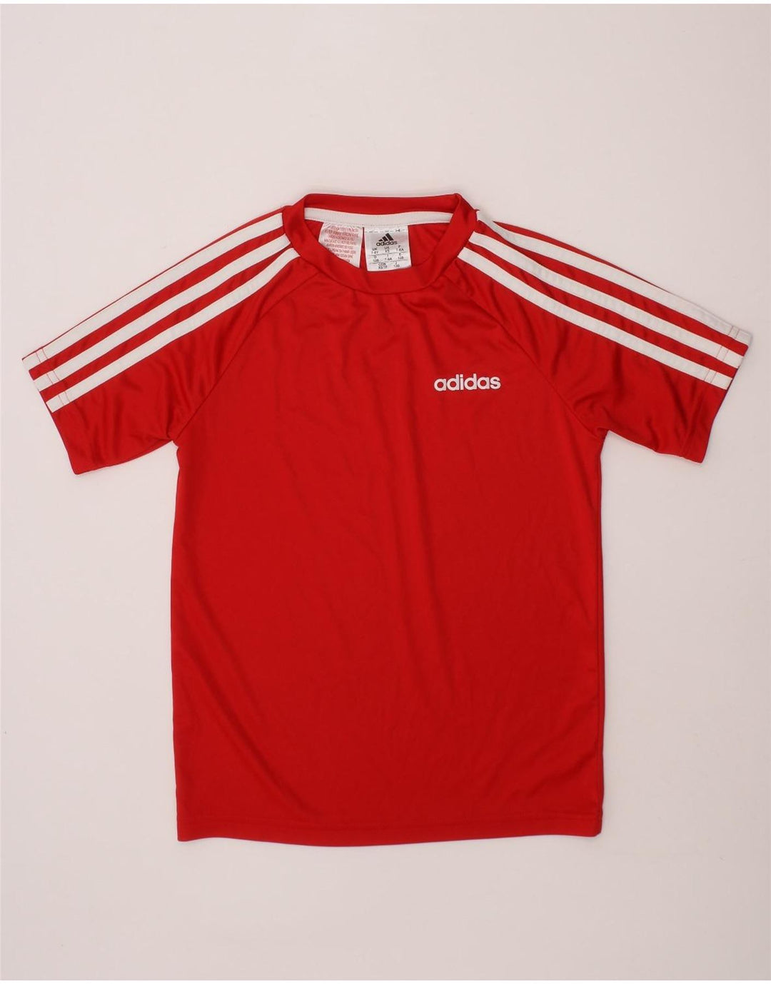 ADIDAS Boys Aeroready Graphic T-Shirt Top 7-8 Years Red Polyester Vintage Adidas and Second-Hand Adidas from Messina Hembry 