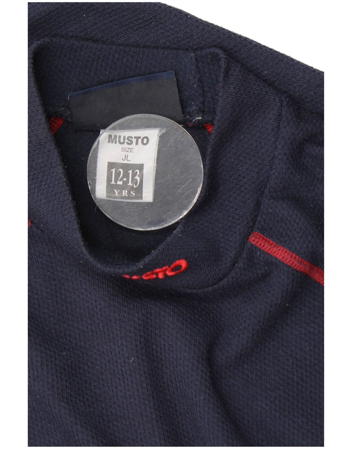 Musto Jungen-Top, langärmelig, 12–13 Jahre, Größe L, Marineblau