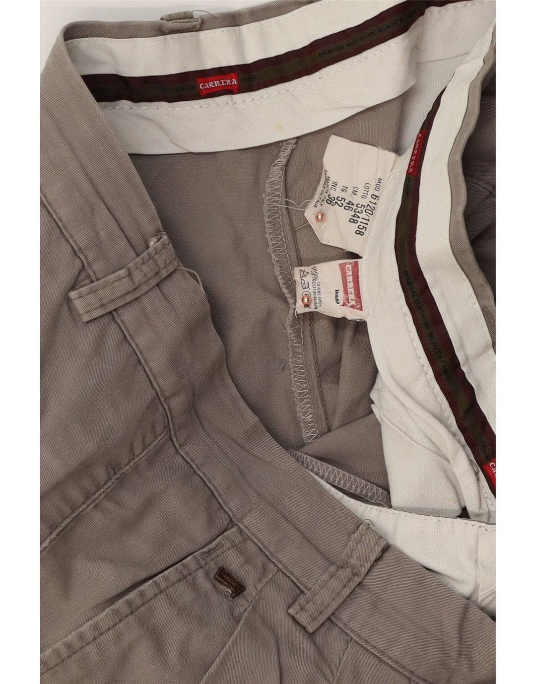 CARRERA Herren Pegged Chino Shorts W36 Large Grau Baumwolle