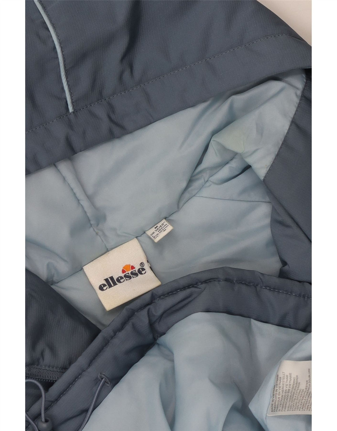 Ellesse Herren-Anorakjacke mit Kapuze, UK 38, mittelgraues Farbblock-Polyester