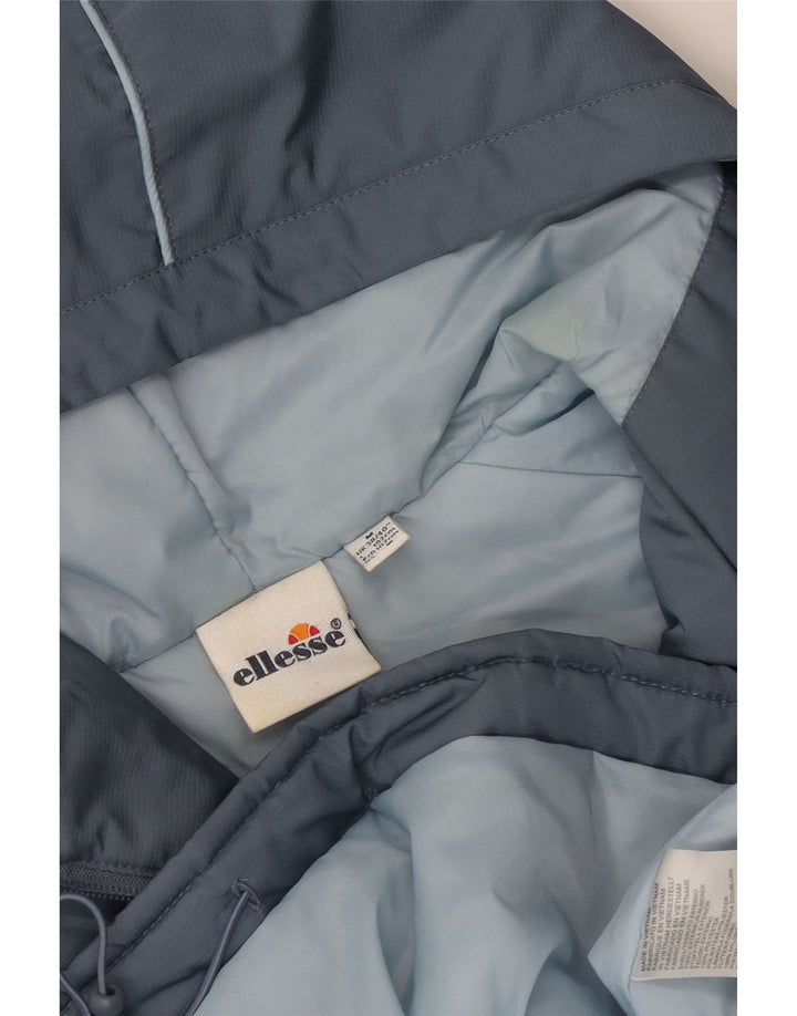 Ellesse Herren-Anorakjacke mit Kapuze, UK 38, mittelgraues Farbblock-Polyester