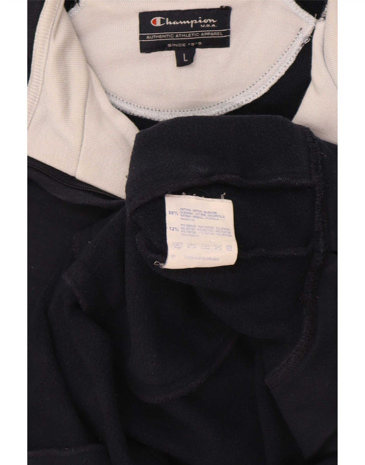 Champion Herren-Sweatshirt mit Reißverschluss am Hals, groß, marineblau, Baumwolle