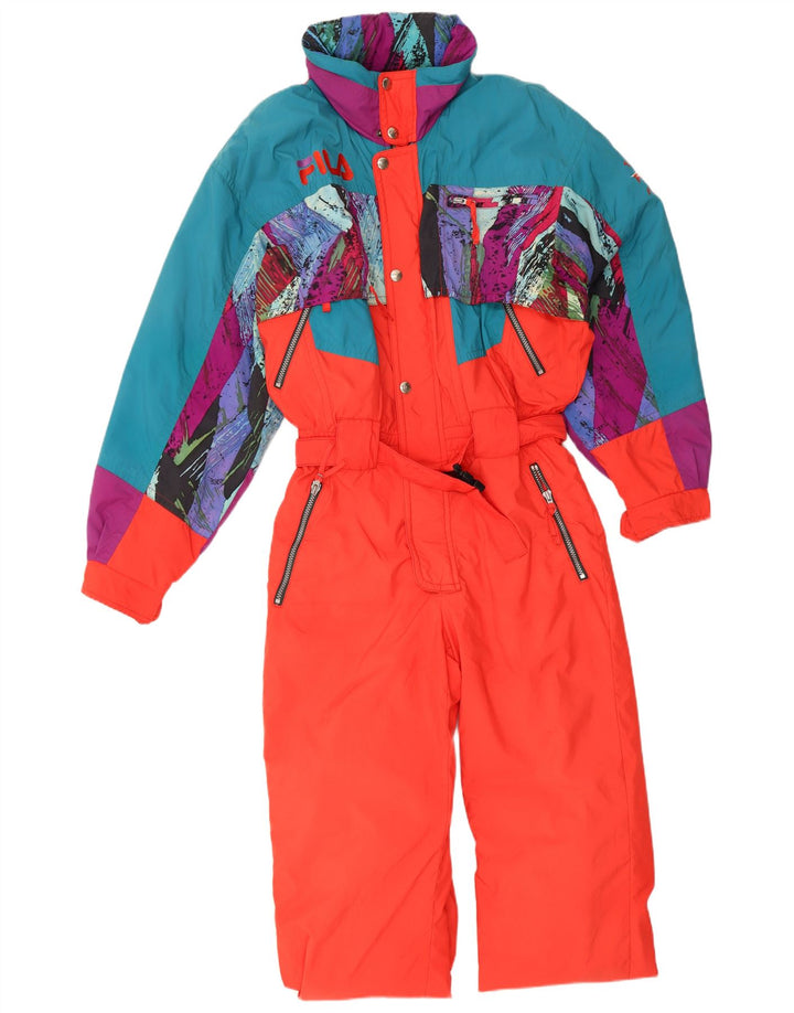 Fila Herren-Skioverall IT 48 Mittelrotes Colourblock-Polyamid
