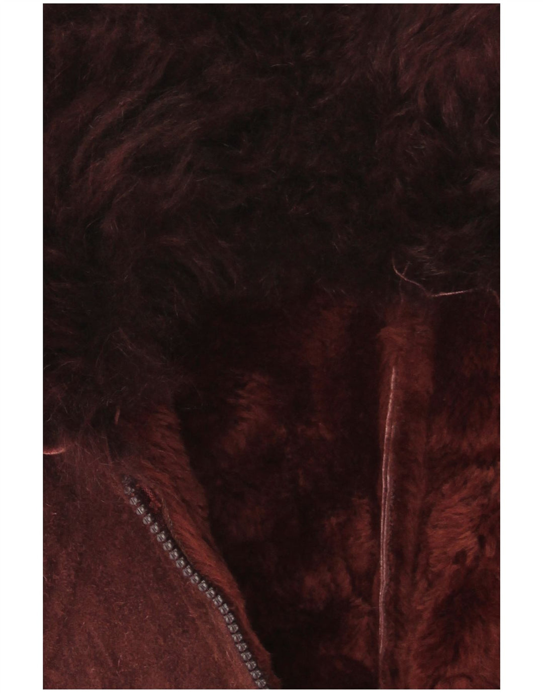 Vintage Damen Sherpa Jacke UK 10 Small Burgund