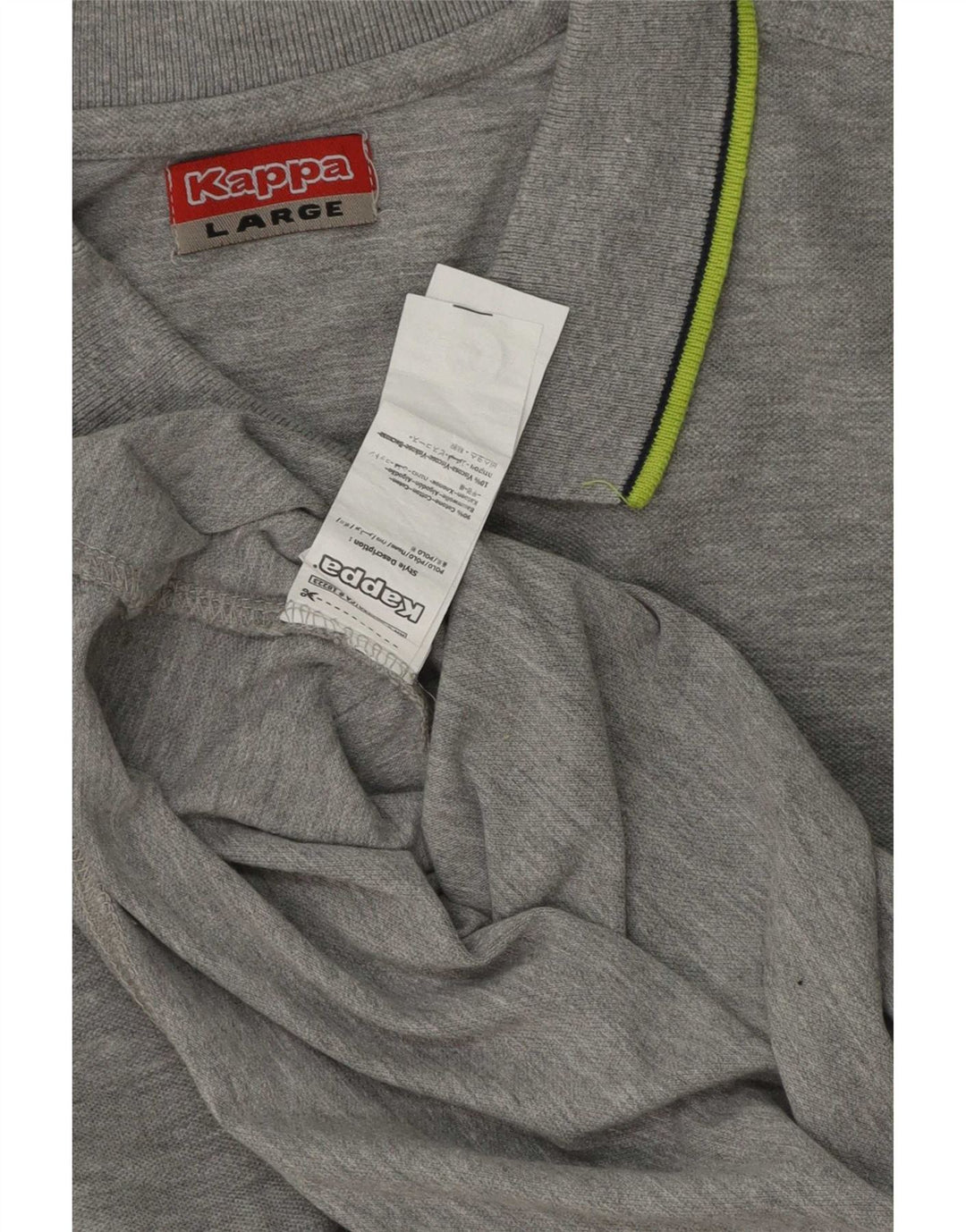 Kappa Herren Langarm-Poloshirt mit normaler Passform, große graue Baumwolle