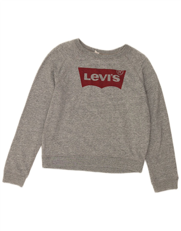 Levi's Damen-Pullover, übergroßer Crop-Sweatshirt, Gr. 10, Größe S, Grau meliert