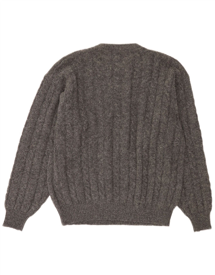 Ball On Herren-Pullover mit Rundhalsausschnitt, XL, graue Wolle