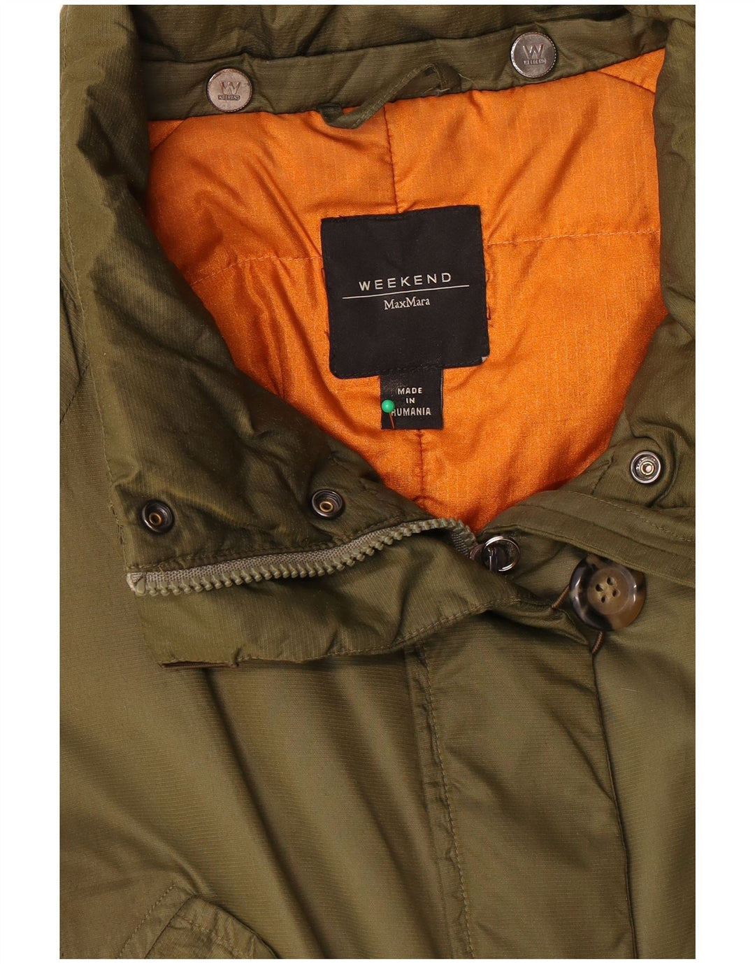 Max Mara Womens Weekend Wattierte Jacke UK 14 Medium Khaki Polyester