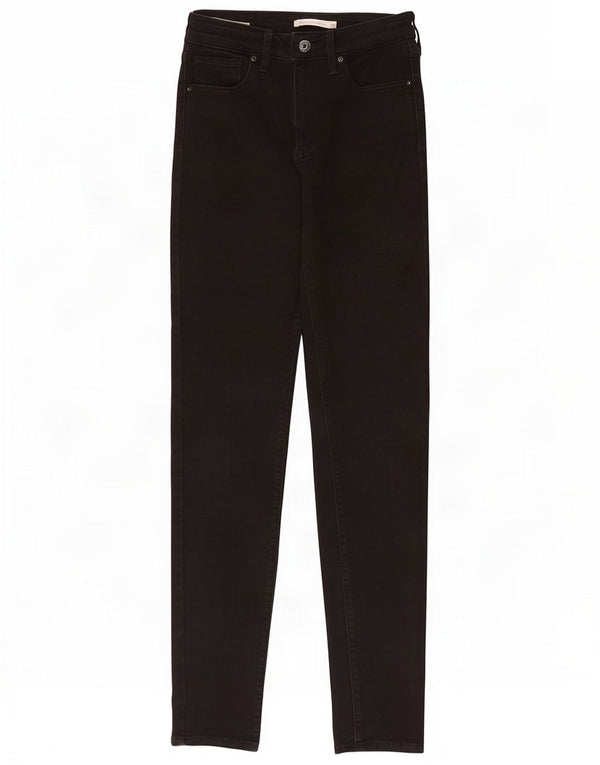Levi's Damen 721 High Rise Skinny Jeans W27 L30 Schwarze Baumwolle