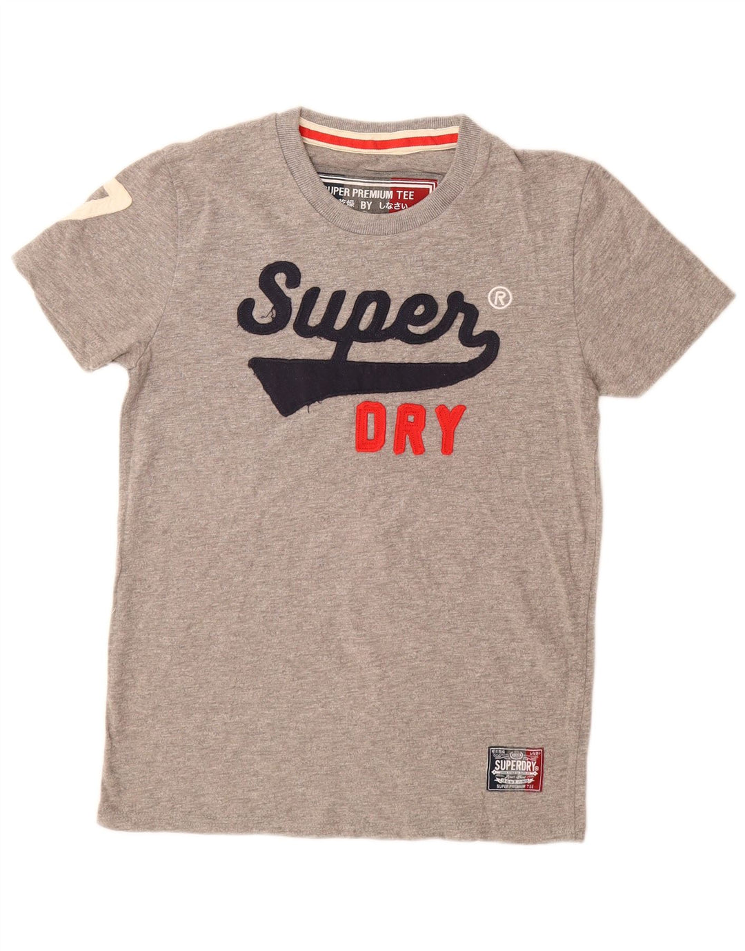 SUPERDRY Herren Grafik-T-Shirt-Oberteil aus mittelgrauer Baumwolle