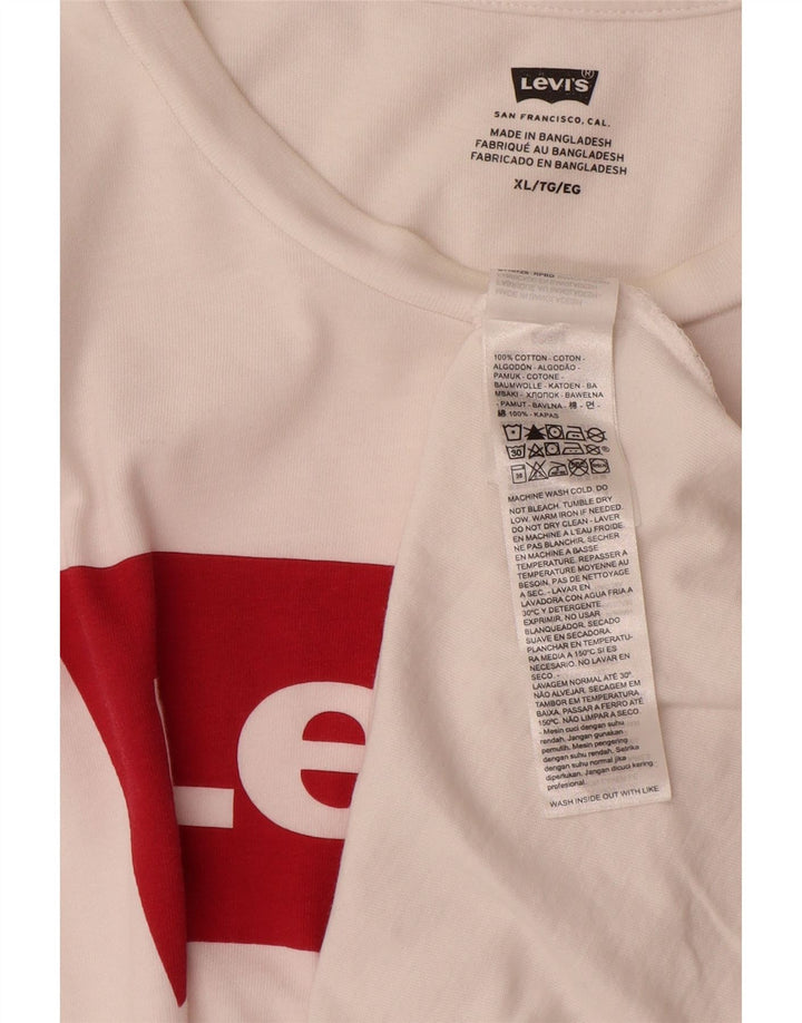 LEVI'S Herren Grafik-T-Shirt-Oberteil XL aus weißer Baumwolle