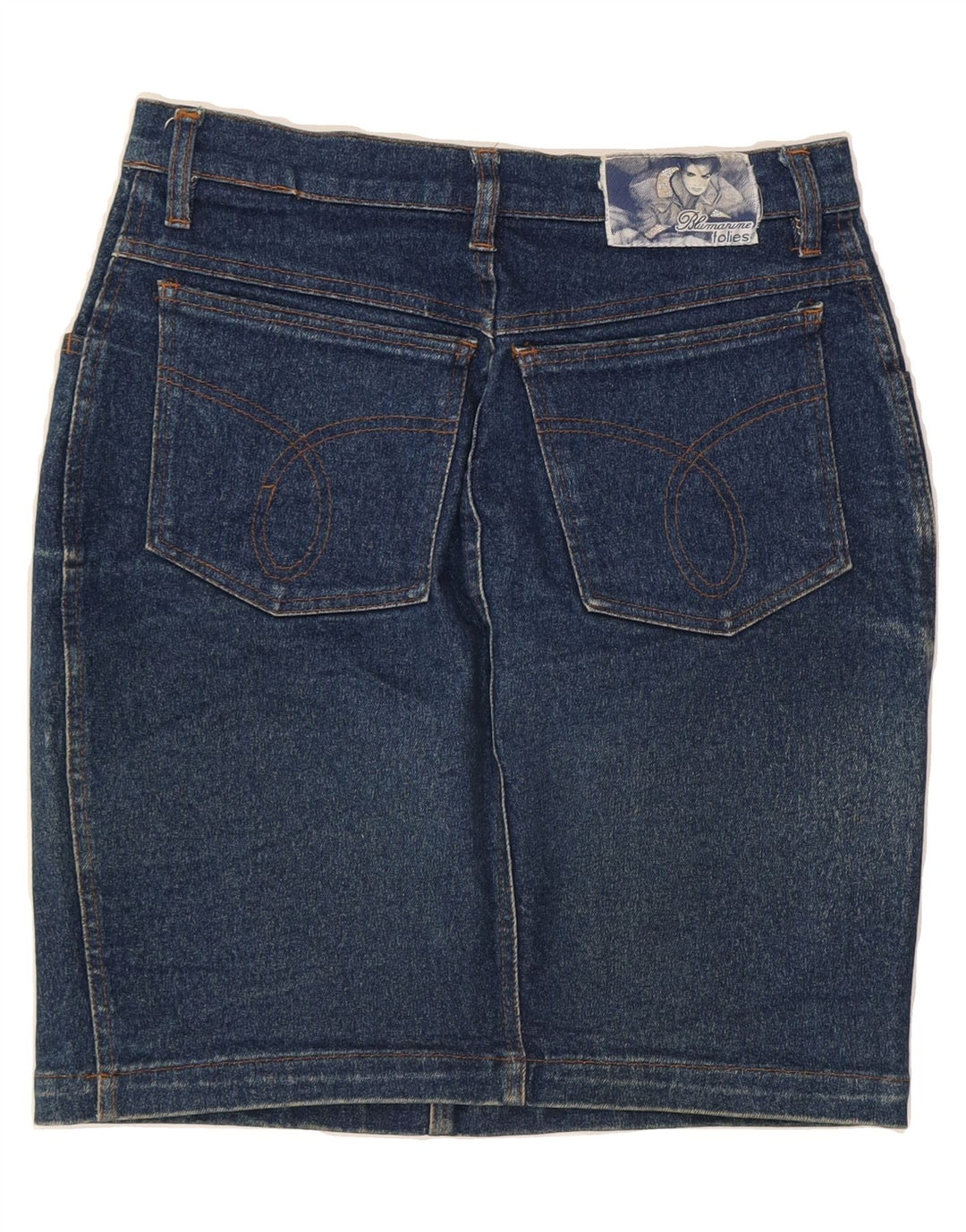 VINTAGE Womens Denim Skirt IT 46 Large W28 Blue Cotton Vintage Vintage and Second-Hand Vintage from Messina Hembry 