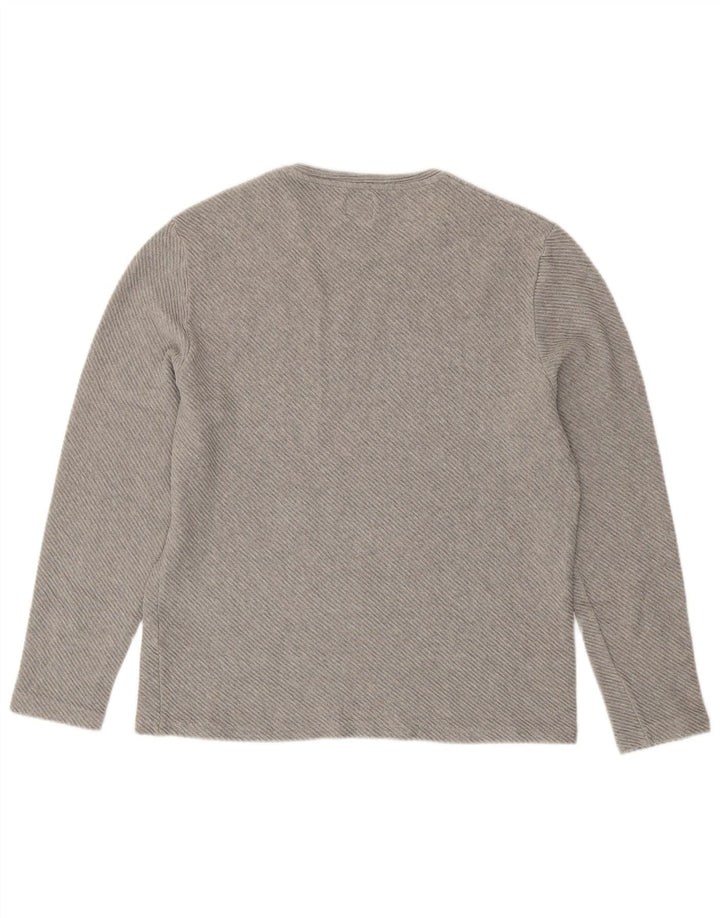 Zara Damen Top Langarm UK 18 XL Grau Baumwolle