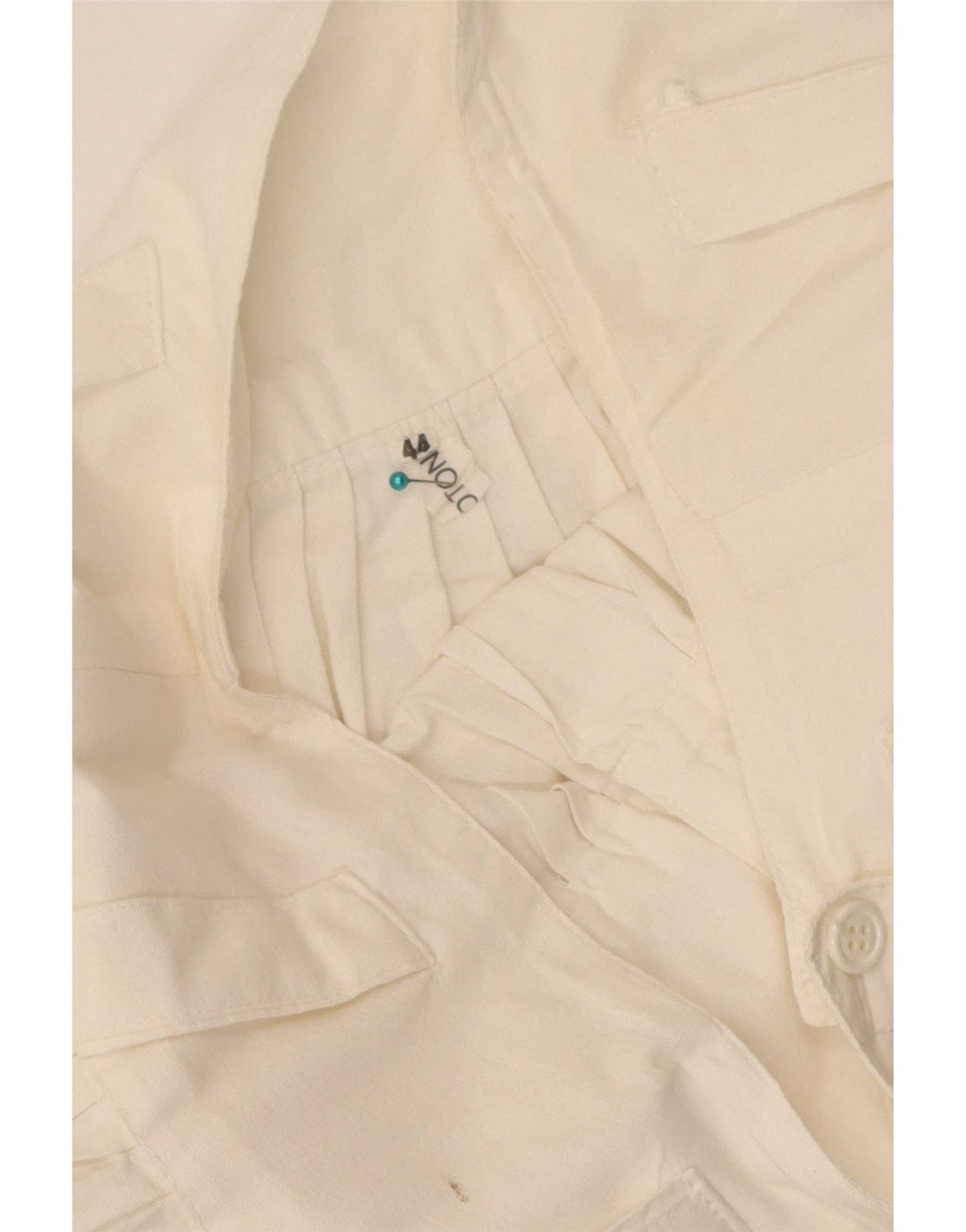 Vintage Damen Faltenrock IT 44 Medium W28 Weiße Baumwolle
