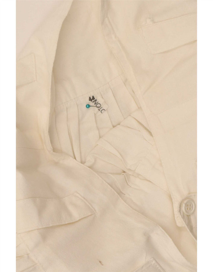 Vintage Damen Faltenrock IT 44 Medium W28 Weiße Baumwolle