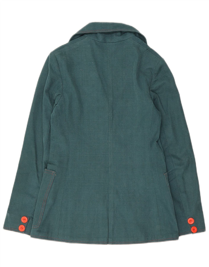 Vintage Damen 3-Knopf-Blazerjacke UK 10 Klein Grün