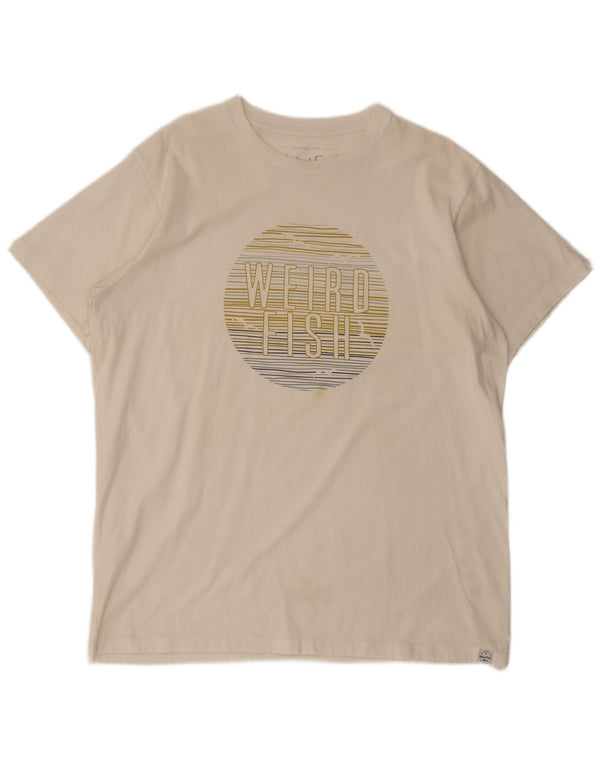 Weird Fish Herren-T-Shirt mit Grafik, XL, weiße Baumwolle