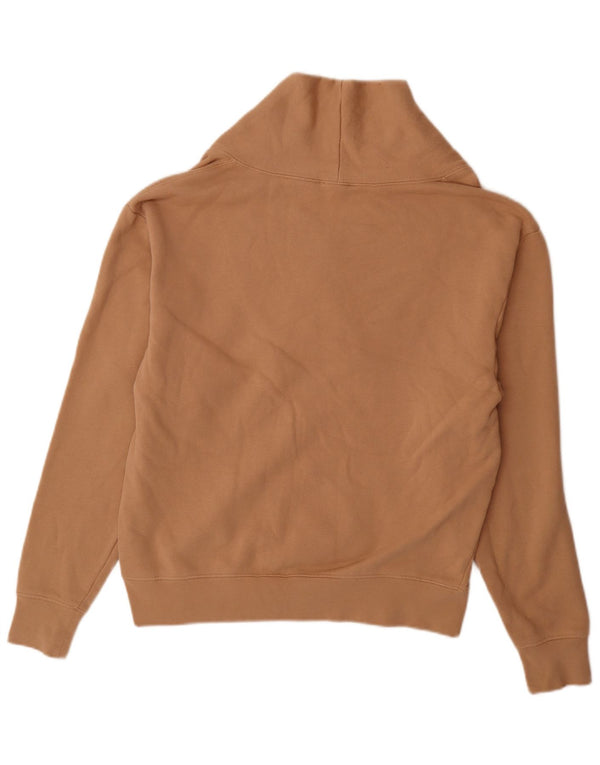 Zara Damen-Sweatshirt mit Schalkragen, UK 14, mittelbeige Baumwolle