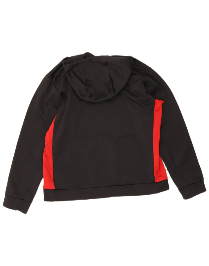 Nike Damen Kapuzenpullover UK 14 Mittelschwarzes Colourblock-Polyester