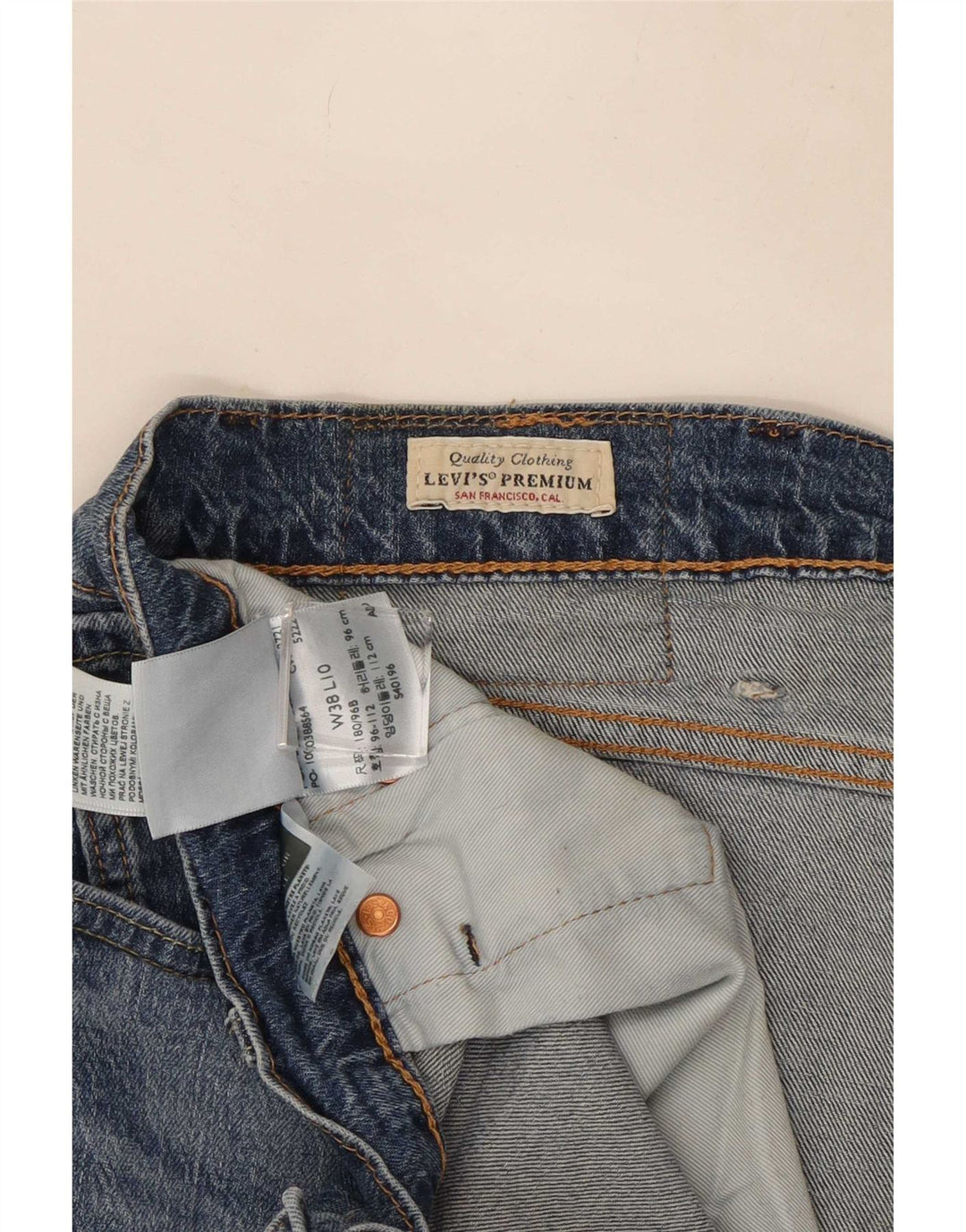 Levi's Herren-Jeansshorts W38 XL, blaue Baumwolle