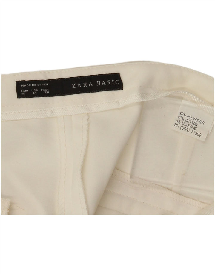 ZARA Womens Straight Chino Trousers Medium W30 L32 White Polyester
