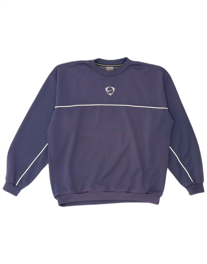 Nike Herren Sweatshirt Pullover UK 39/41 Medium Marineblau Polyester