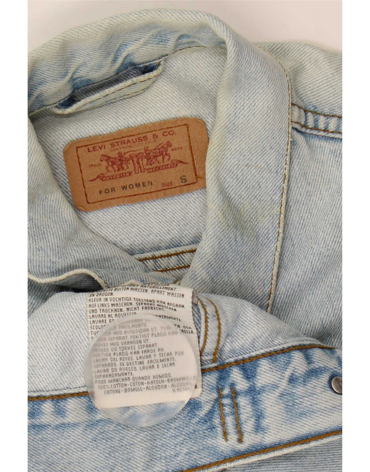Levi's Damen Crop Denim Jacke UK 10 Small Blaue Baumwolle