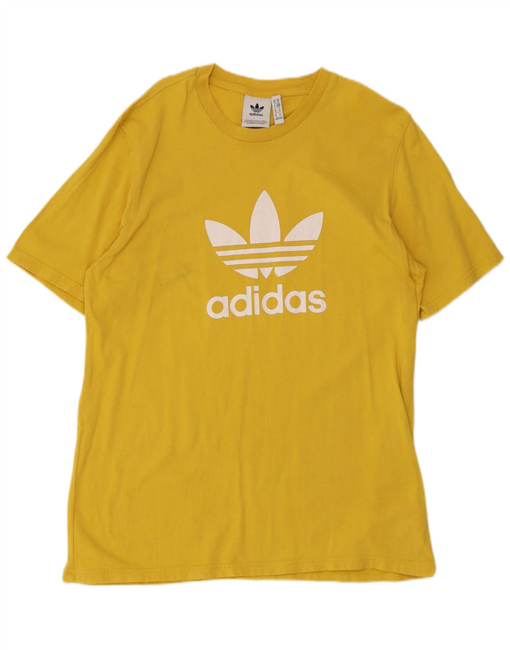 Adidas Herren Grafik T-Shirt Top mittelgelbe Baumwolle