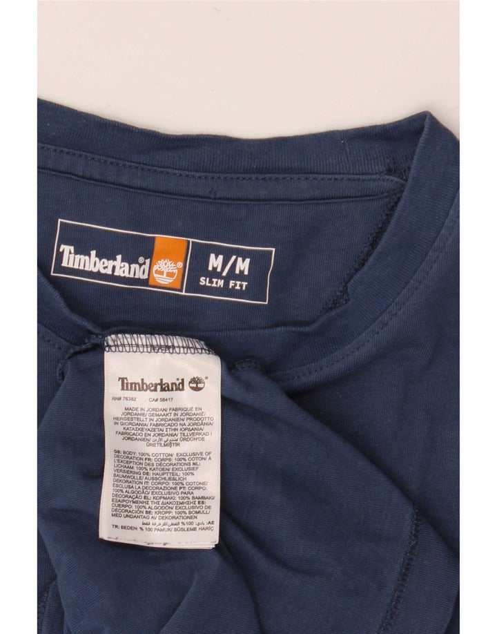 Timberland Slim Fit T-Shirt-Oberteil für Herren aus mittelblauer Baumwolle