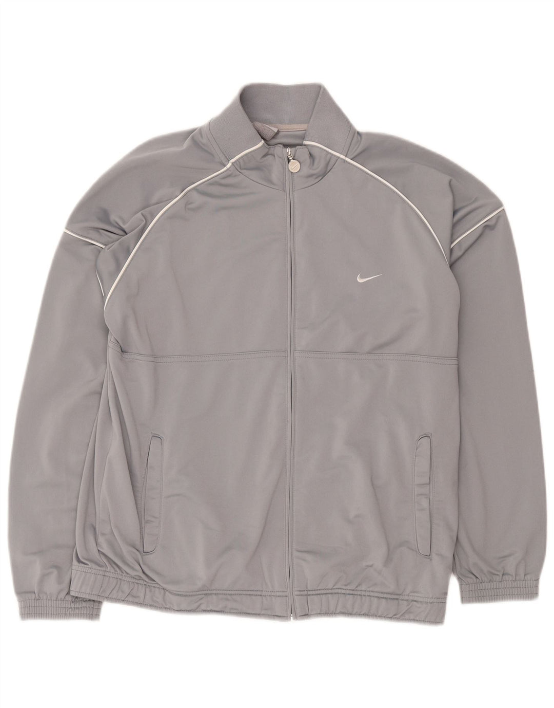 Nike Herren-Trainingsanzugoberteil, UK-Größe 41/43, großes graues Polyester