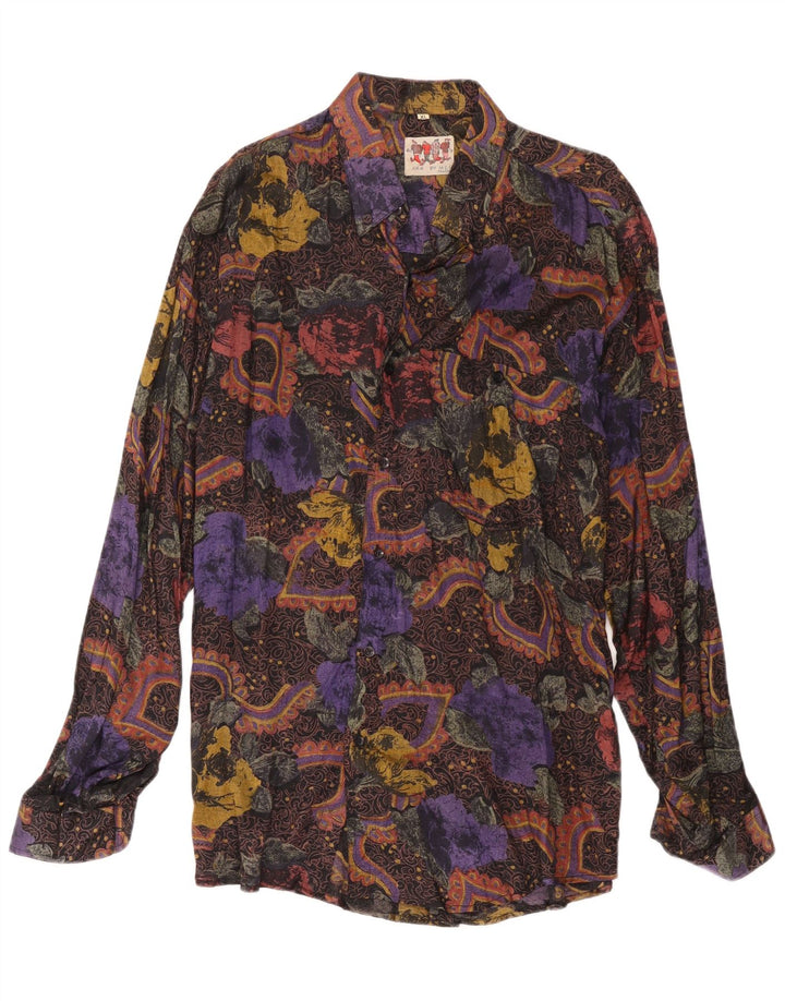 Vintage Herrenhemd XL Mehrfarbig Paisley Viskose