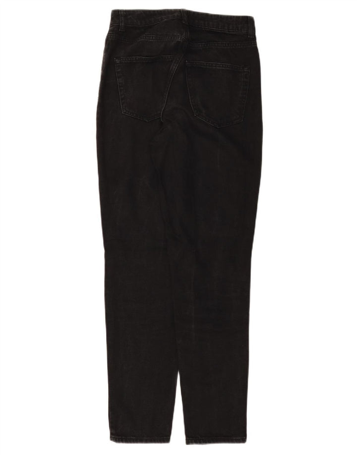 TOPSHOP Damen Mom Tapered Jeans W25 L29 Schwarze Baumwolle