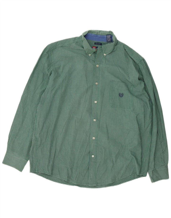 Chaps Herren-Hemd, pflegeleicht, XL, grün kariert, Baumwolle